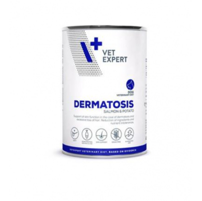 VetExpert VD dog 4T Dermatosis Salmon & Potato konzerva 400 g