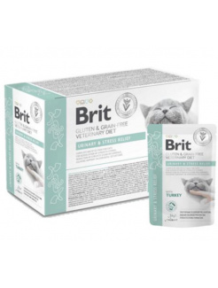 Brit VD Gluten & Grain-Free Cat Pouch Fillets in Gravy Urinary & Stress Relief 12 x 85 g