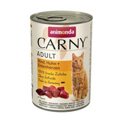 Animonda CARNY® cat Adult hovädzie,kura a kačacie srdiečka 200g