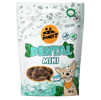 Pamlsok Mr. Bandit dental mini turkey 80g