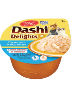 Inaba Dashi Delights cat Kura s hrebenatkou 6 x 70 g vanička