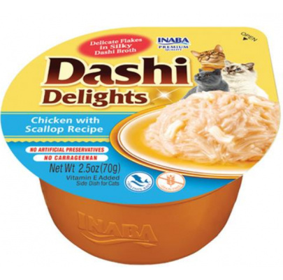 Inaba Dashi Delights cat Kura s hrebenatkou 6 x 70 g vanička