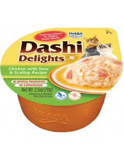 Inaba Dashi Delights cat Kura s tuniakom a hrebenatkou 6 x 70 g vanička